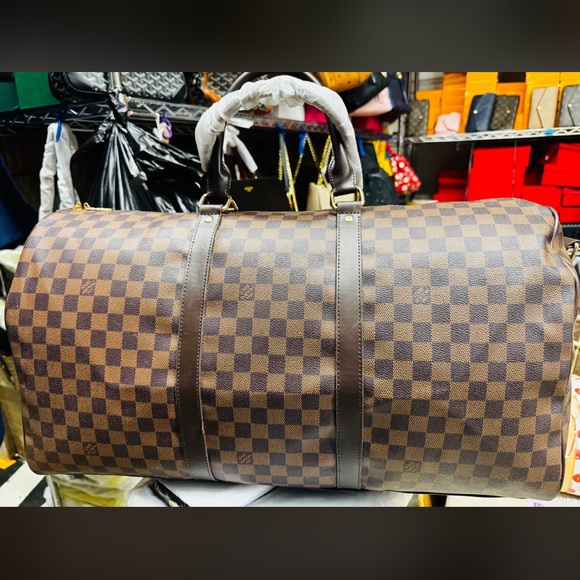 Brown Checkered Men's Bag